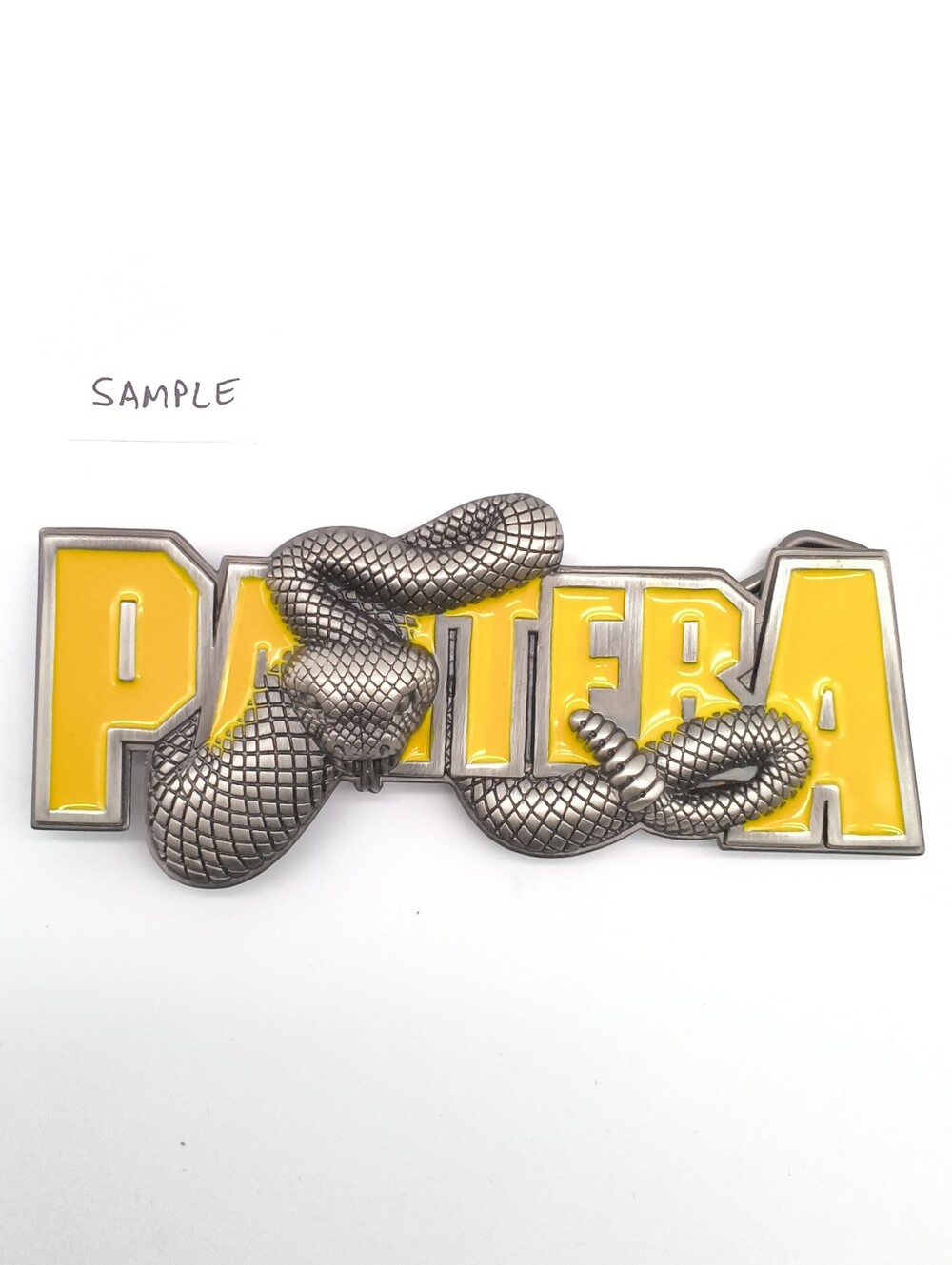 Vintage 2007 Official Pantera Rattlesnake Logo Belt Buckle - Winterland